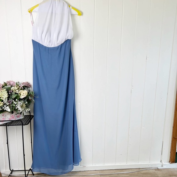 JJ’s House Empire Halter Floor-Length Chiffon Evening Dress - Picture 3 of 14